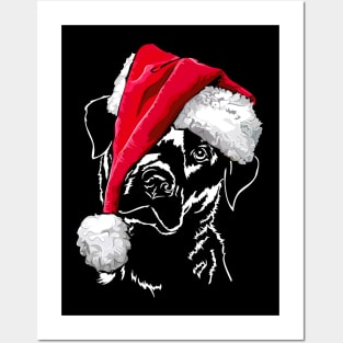 Santa Labrador Merry Christmas dog lab mom Posters and Art